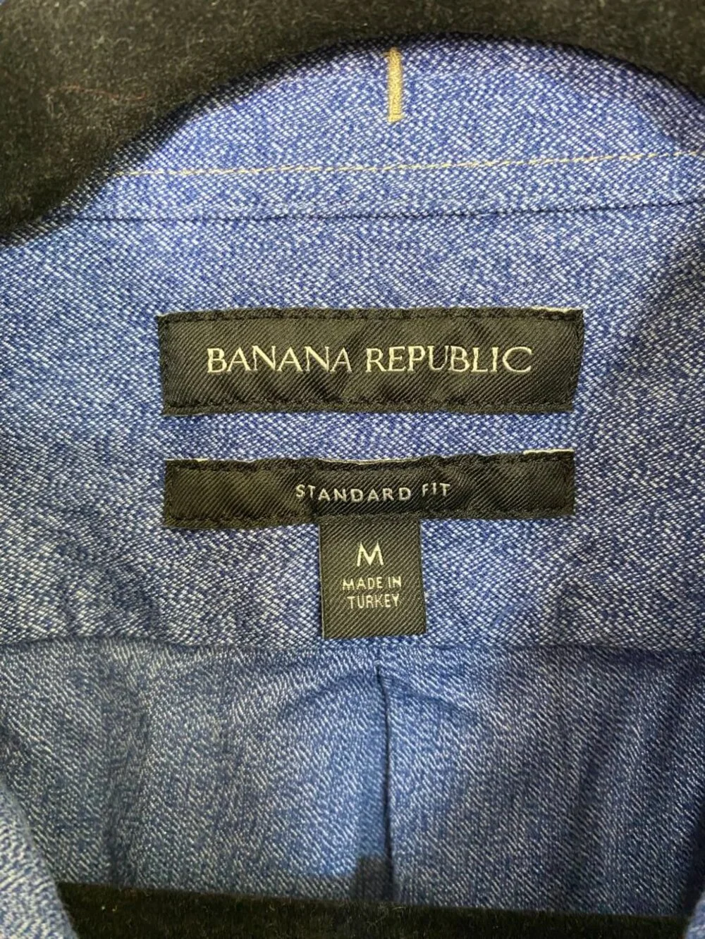 Banana Republic Mens Blue Patterned Long Sleeve Shirt Size M 100% Cotton collar